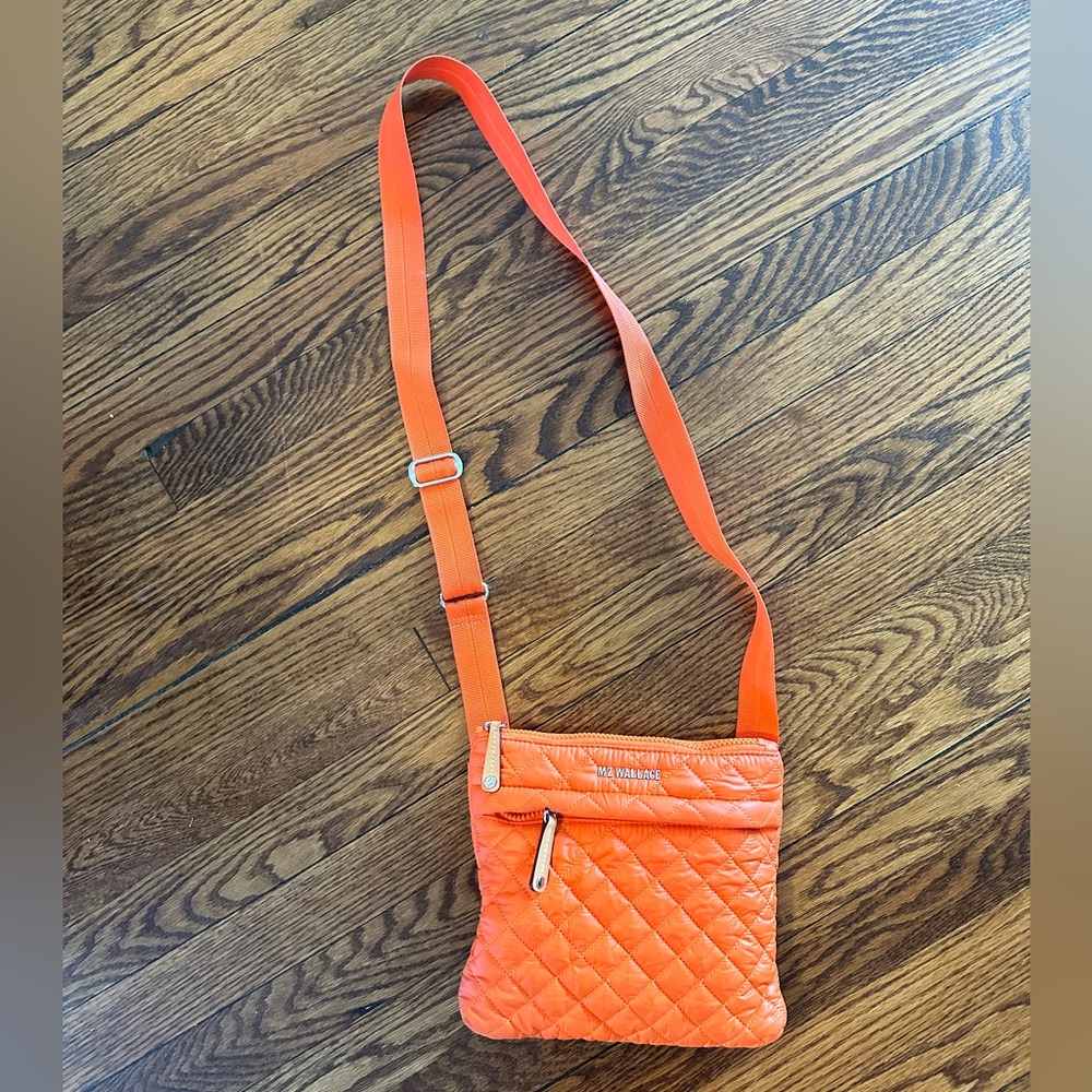 MZ Wallace Tangerine Metro Flat Crossbody